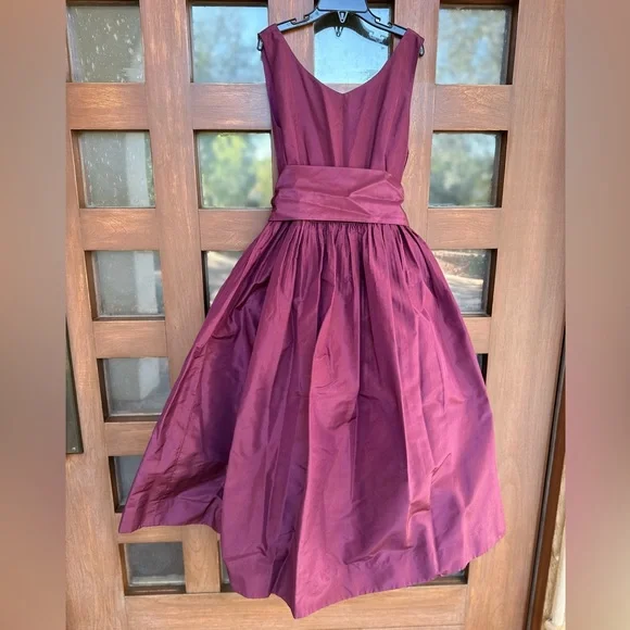 Burgundy Silk taffeta party dress CrewCuts J.Crew girls size 14